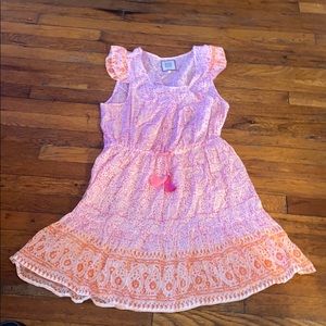 BELL by Alicia Bell dress L pink orange cotton